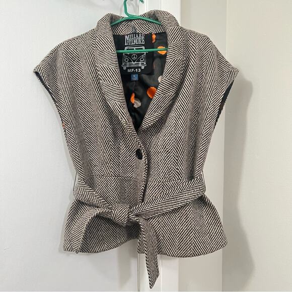 Anthropologie Jackets & Blazers - Anthropologie Black and White Herringbone Vest